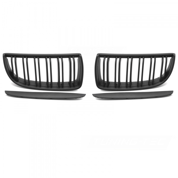 Grilles calandre BMW Serie 3 E90 E91 05-08 look M3 - Noir Mat