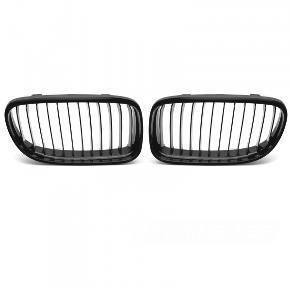 Grilles calandre BMW Serie 3 E90 E91 LCI 08-12 look M - Noir Brillant
