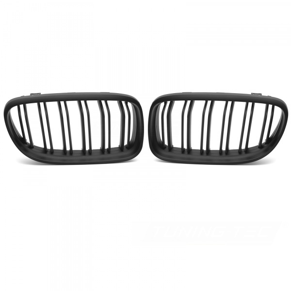 Grilles calandre BMW Serie 3 E90 E91 LCI 08-12 look M3 - Noir mat