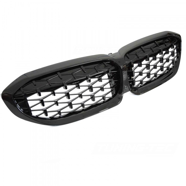 Grilles calandre BMW Serie 3 G20 G21 look diamant - 18-22 - Full Noir