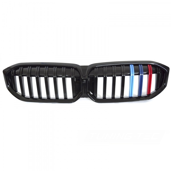 Grilles calandre BMW Serie 3 G20 G21 LCI look couleur M3 - 22-25 - Noir Brillant