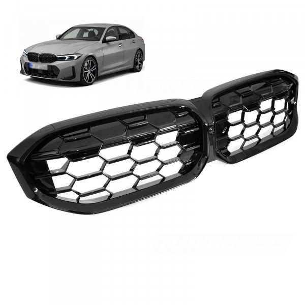 Grilles calandre BMW Serie 3 G20 G21 LCI look diamand - 22-25 - Noir Brillant