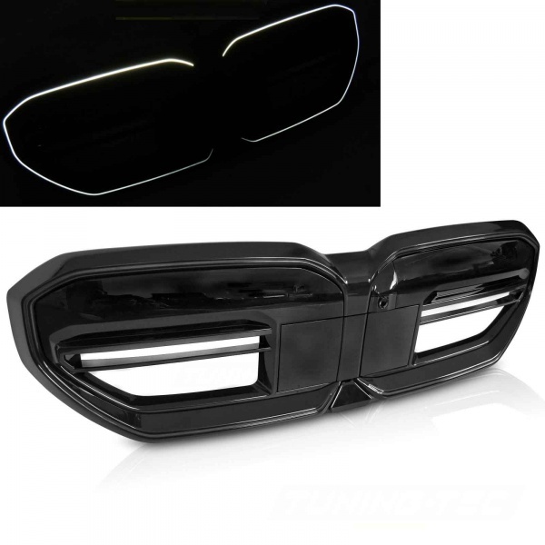 Grilles calandre BMW Serie 5 G60 G61 avec LED - 23-26 - Noir Brillant