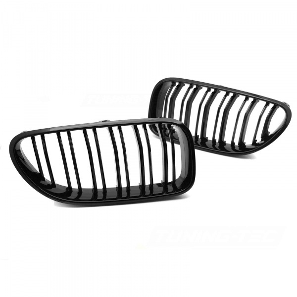 Grilles calandre BMW Serie 6 F12 F13 look M - 11-18 - Noir Brillant