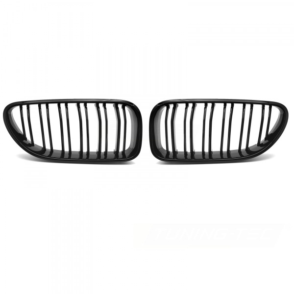 Grilles calandre BMW Serie 6 F12 F13 look M - 11-18 - Noir Brillant