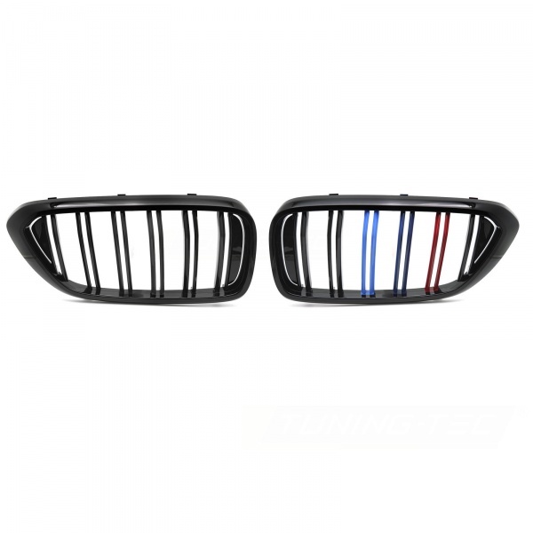 Grilles calandre BMW Serie 6 G32 look M couleurs - 17-20 - Noir Brillant