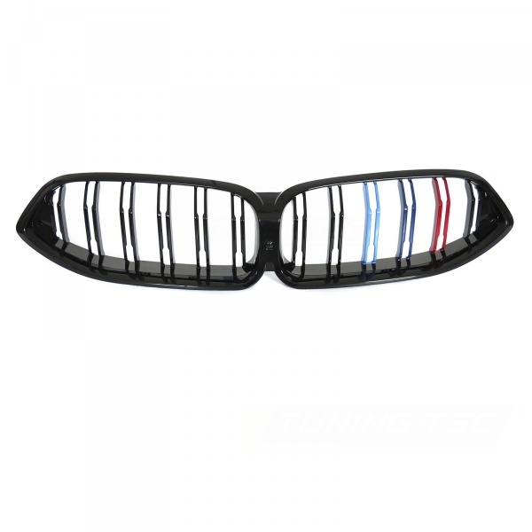 Grilles calandre BMW Serie 8 G14 G15 look M couleurs - 18-22 - Noir Brillant