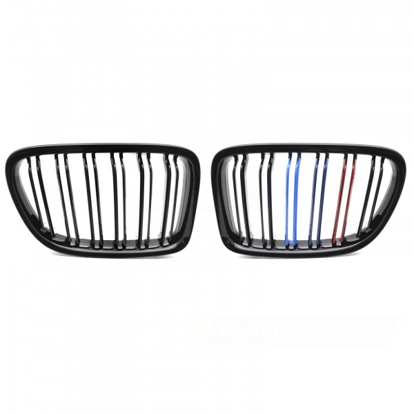 Grilles calandre BMW X1 (E84) 09-15 - Noir brillant - couleurs M