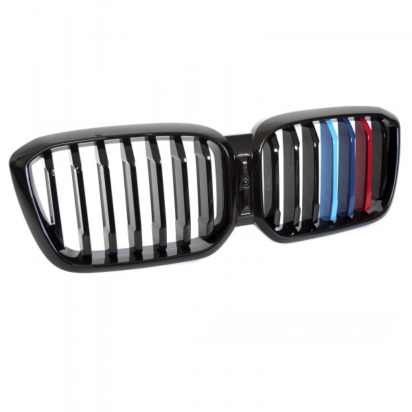 Calandre avant look couleurs M noir brillant avec emplacement caméra pour BMW X3 G01 / X4 G02 LCI 21-25