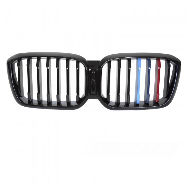 Calandre avant look couleurs M noir brillant avec emplacement caméra pour BMW X3 G01 / X4 G02 LCI 21-25