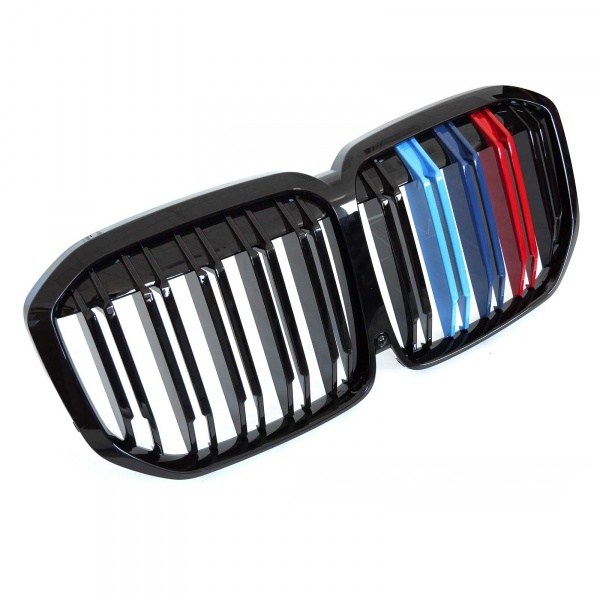 Grille calandre BMW Serie X7 G07 18-22 - look M couleurs - Noir Brillant