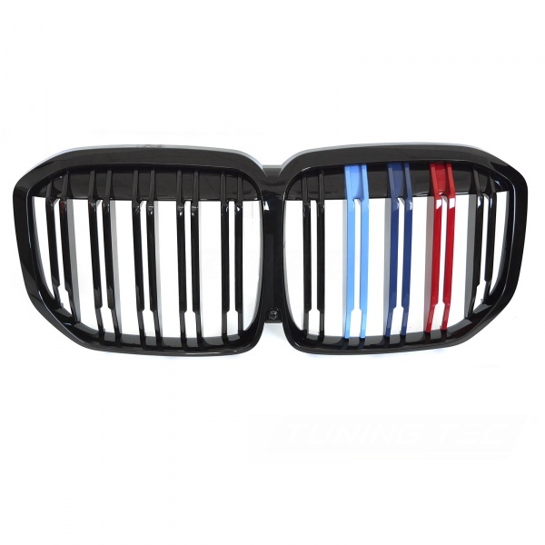 Grille calandre BMW Serie X7 G07 18-22 - look M couleurs - Noir Brillant