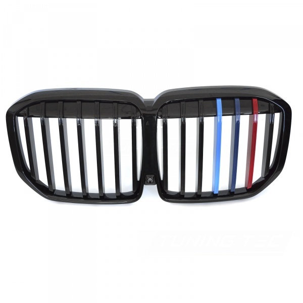 Grille calandre BMW Serie X7 G07 LCI 22-26 - look Mperf couleurs - Noir Brillant