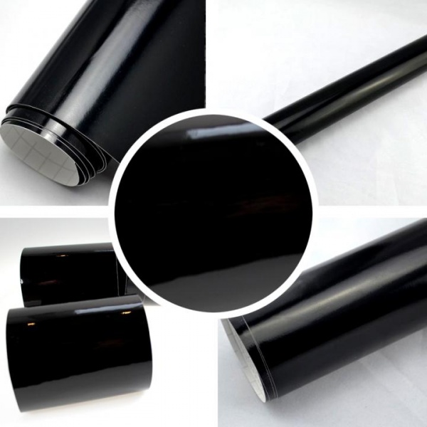 Film covering Premium noir brillant 152 cm anti-bulles vendu au mètre