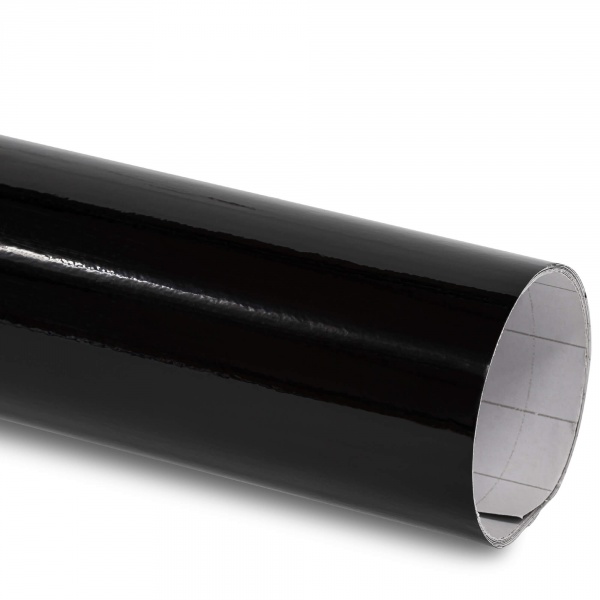 Film covering Premium noir brillant 152 cm anti-bulles vendu au mètre
