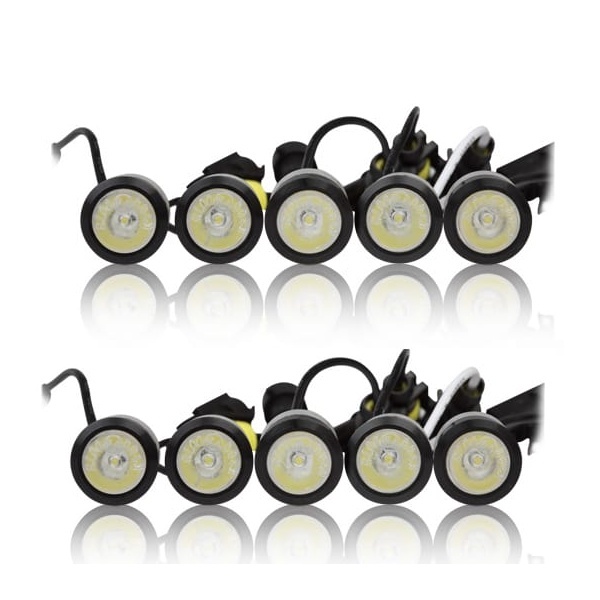 2 Feux de jour 10 LED Diurne - Blanc Pur - R87