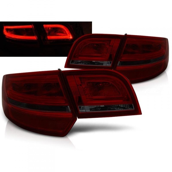 2 Feux AUDI A3 8PA Sportback LED 04-08 rouge teinté