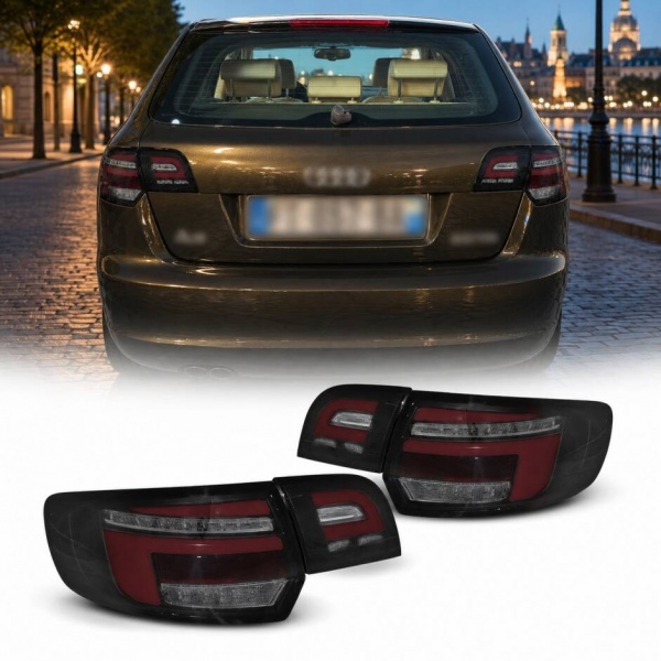 2 Feux arriere AUDI A3 Sportback fullLED Dynamique 03-08 look 8V - Rouge Noir