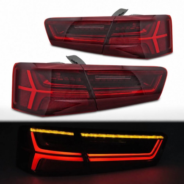 2 Feux arrière Audi A6 C7 Berline 11-14 - Full LED - Rouge fumé