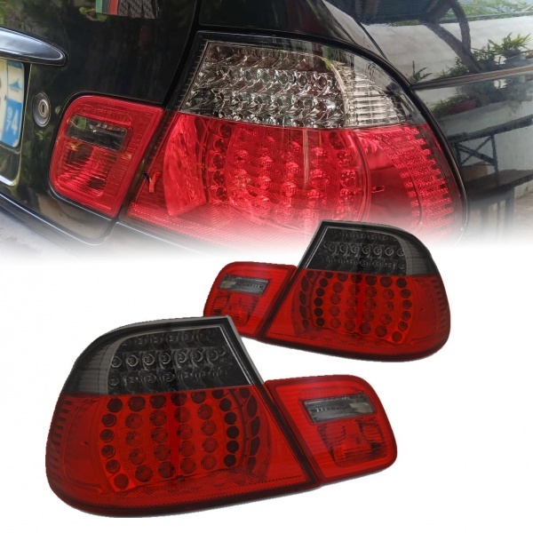 2 Feux arriere BMW Serie 3 E46 Coupe 03-06 - Rouge Fume