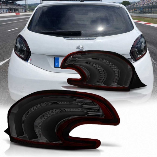 2 Feux LED Peugeot 208 12-15 - Rouge teinte