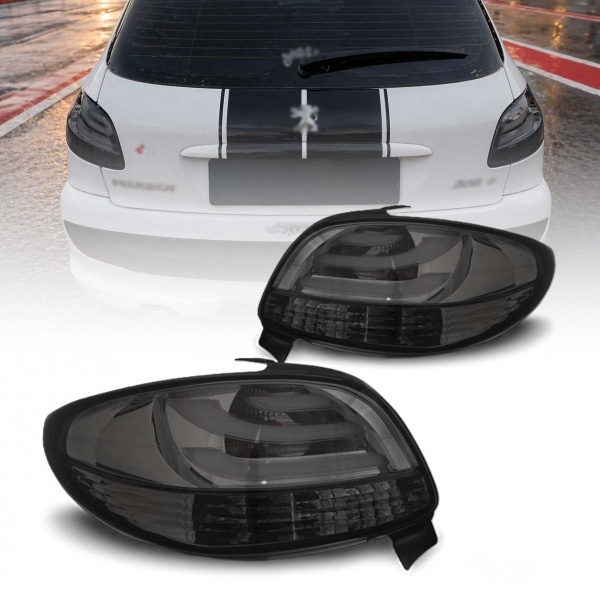 2 Feux arriere LED LTI Peugeot 206 206+ - Fume