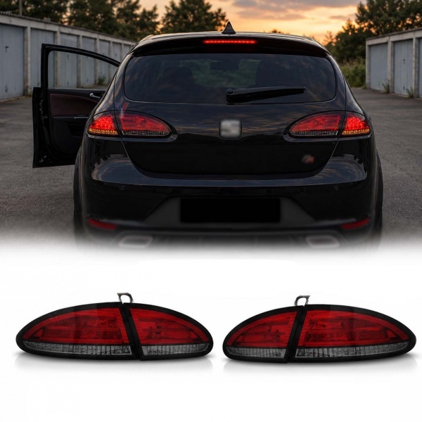 2 Feux SEAT Leon 2 - 05-09 - LED BAR - Rouge fumé