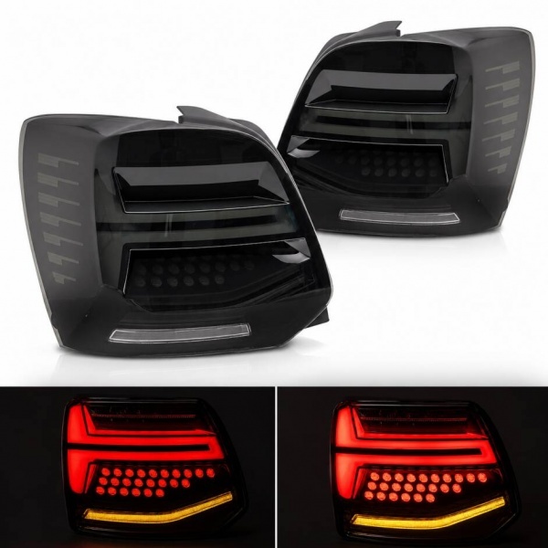 2 Feux arriere VW Polo 6R 6C dynamiques - fullLED look lazer - Fumé