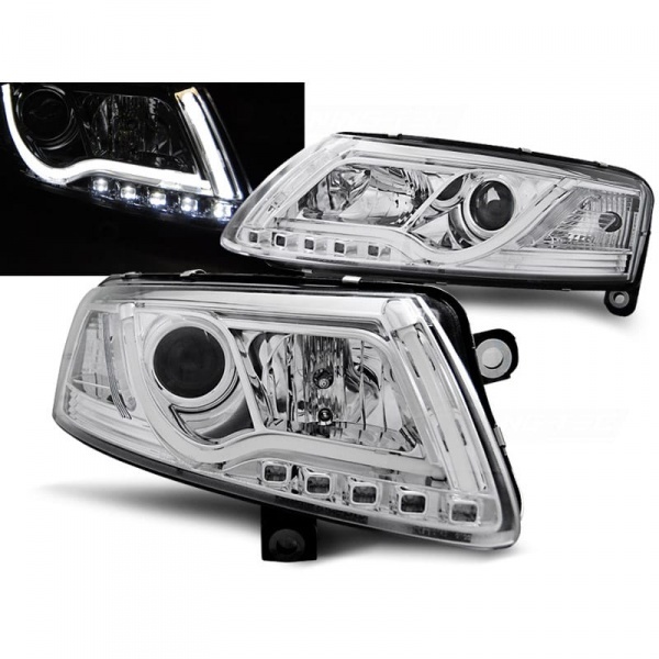 2 Phares avant AUDI A6 (4F) - LTI - Chrome