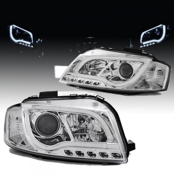 2 Phares avant AUDI A3 (8P) - LTI - Chrome
