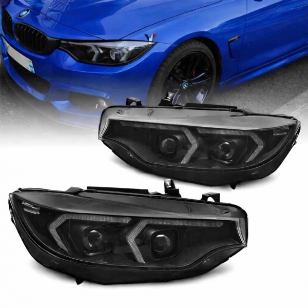2 Phares xenon fullLED BMW Serie 4 F32 F33 Angel Eyes look iconic - 13-17 - Noir