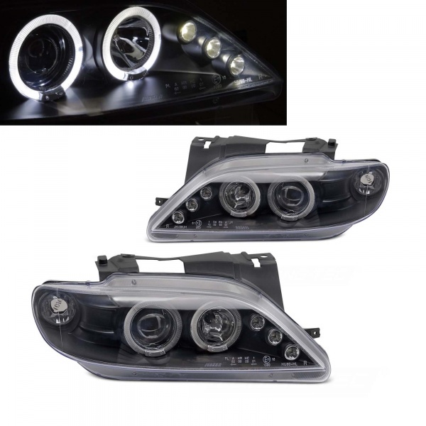 2 Phares angel eyes LED Citroen Xsara 97-00 - Noir
