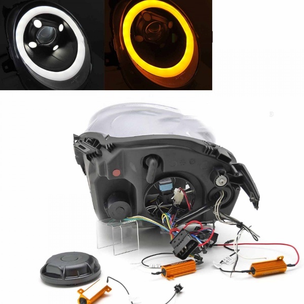 2 Phares Mini Cooper F55 F56 F57 - 14-17 - Noir Brillant