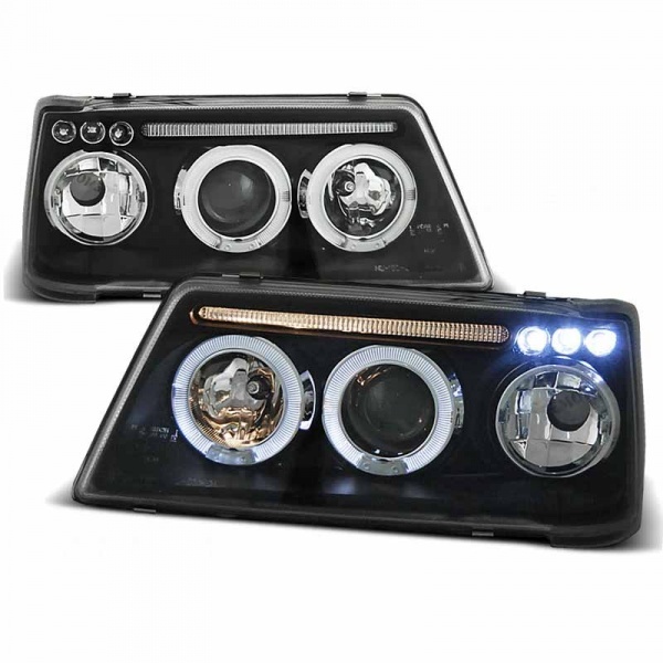 2 Phares avant Peugeot 205 Angel Eyes 83-96 - Noir