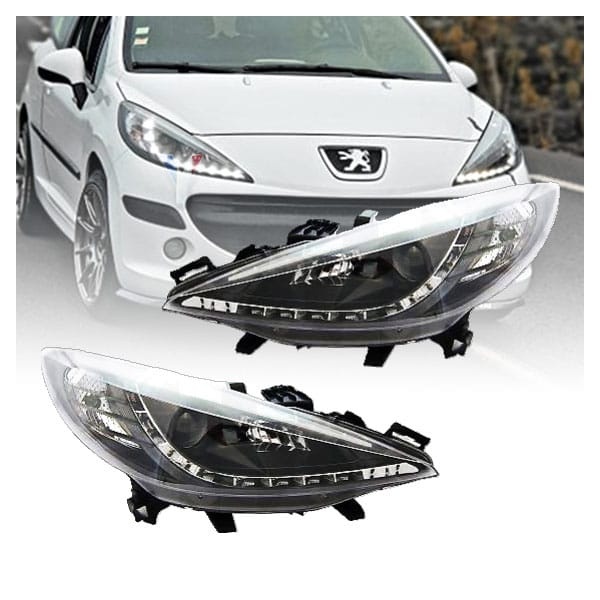 2 Phares avant Peugeot 207 Devil Eyes LED - sans moteurs