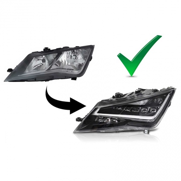 2 Phares avant Seat Leon 5F 12-16 - Full LED DRL - Noir