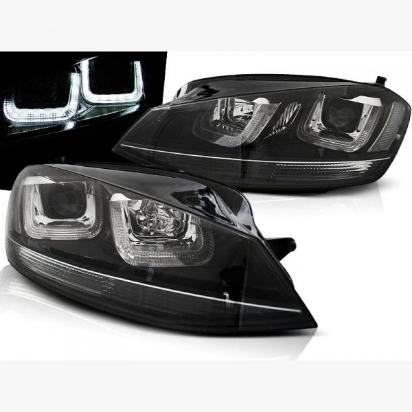 2 Phares avant VW Golf 7 - 3D LED - Noir