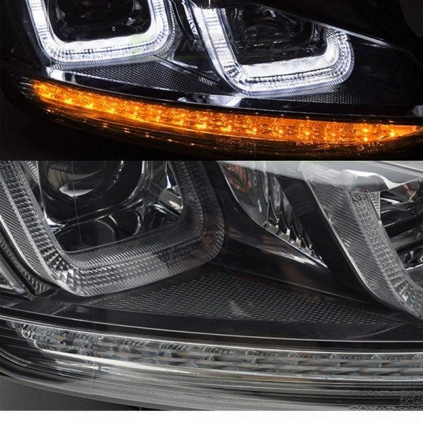2 Phares avant VW Golf 7 - 3D LED Dynamique - Noir liseret noir