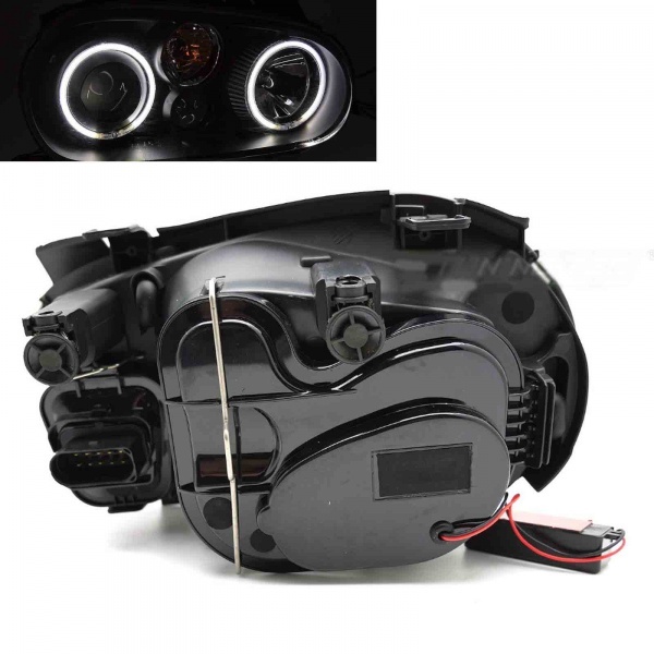 2 Phares VW GOLF 4 look R32 angel eyes CCFL - Noir