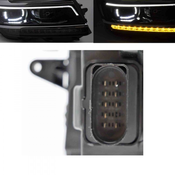 2 Phares VW Tiguan 15-20 - fullLED - Noir Chrome