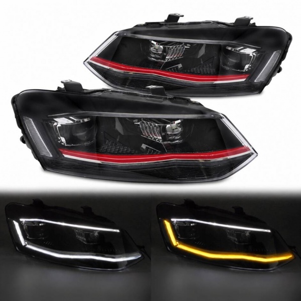 2 Phares avant VW Polo 6R 6C 09-17 - fullLED look GTI - noir
