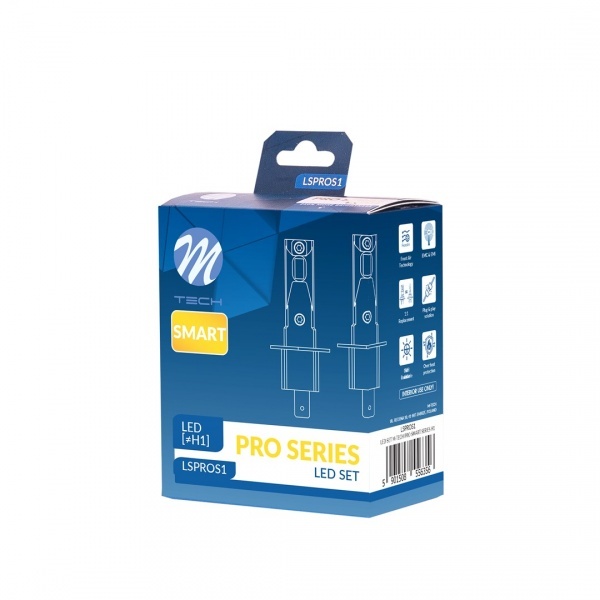 2 Ampoules LED H1 M-tech Pro Smart 6000K - Blanc Pur