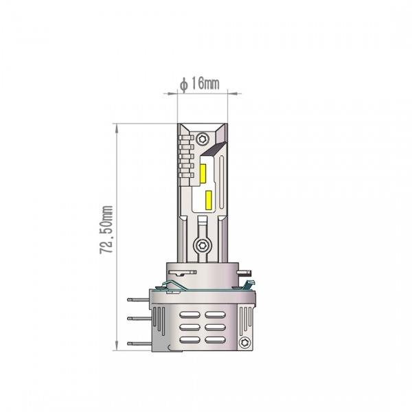 2 Ampoules LED H15 M-tech Pro Smart 6000K - Blanc Pur