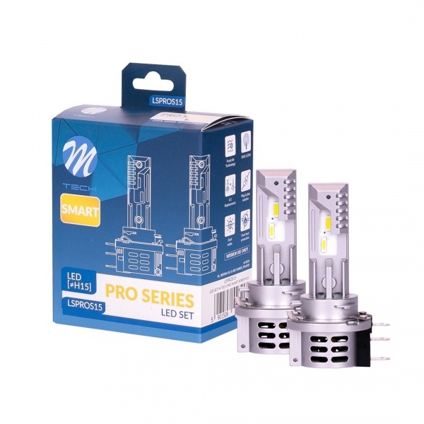 2 Ampoules LED H15 M-tech Pro Smart 6000K - Blanc Pur