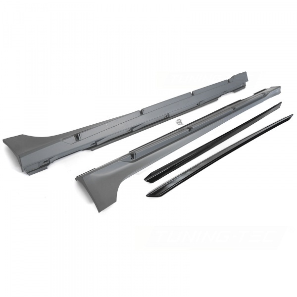 Bas de caisse look RS7 noir brillant pour Audi A7 18-24