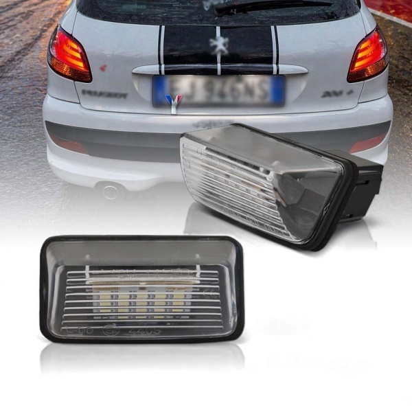 Pack LED plaque immatriculation PEUGEOT 206, 206 plus