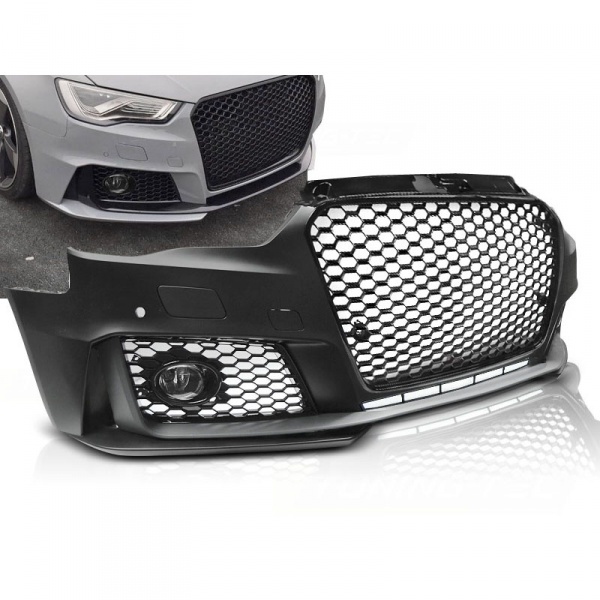 Pare choc avant AUDI A3 8V 12-16 - Look RS3 - Noir AB - PDC