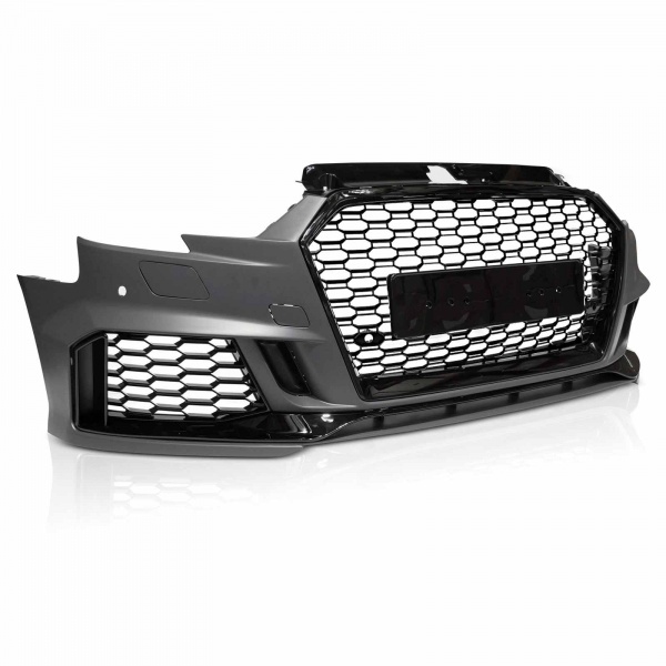 Pare choc avant AUDI A3 8V sportback 17-20 - Look RS3 - Noir brillant - PDC