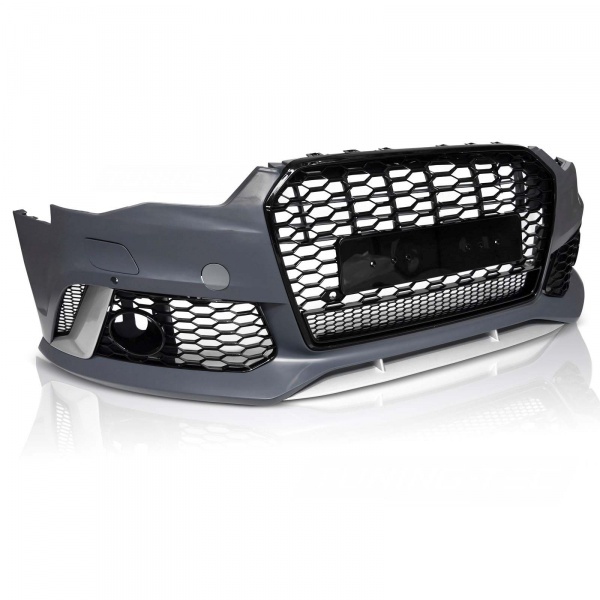 Pare choc avant AUDI A6 C7 phase 2 14-18 - Look RS6 - Noir - PDC