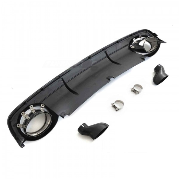 Diffuseur arriere AUDI A6 C6 04-11 - Look RS6 - Noir brillant
